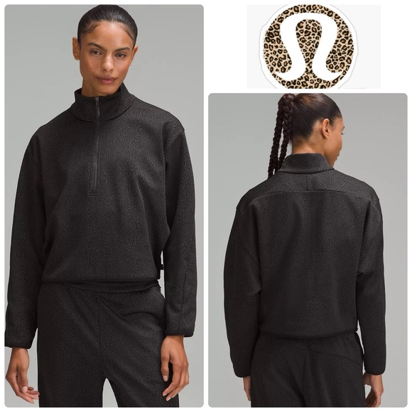 lululemon athletica Sweaters - NWT Lululemon LAB Double-Knit Jacquard Half Zip in Leopardo Jacquard Grey